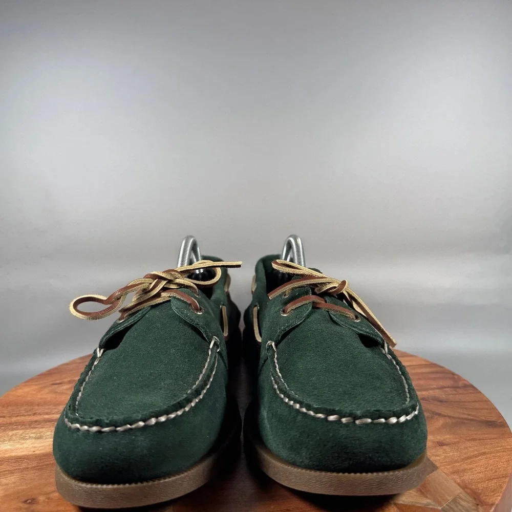 Sperry Top-Sider Mens Authentic Original 2-Eye Green Suede Boat Shoes Size 10.5